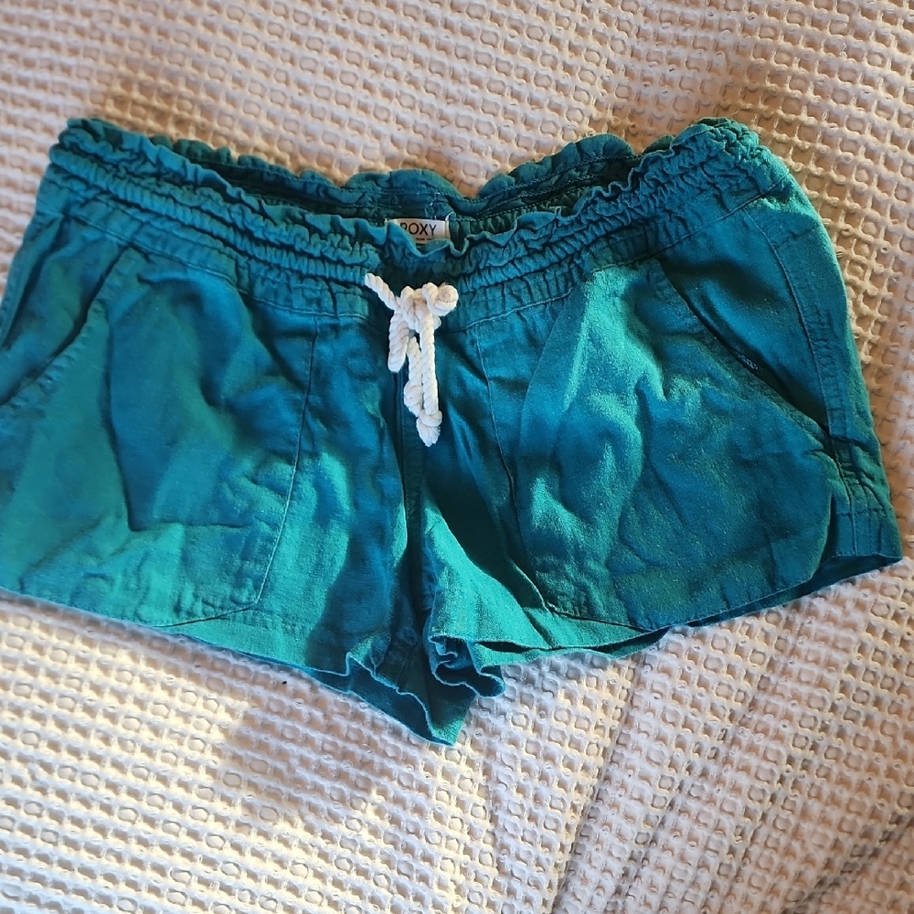 Roxy Teal Drawstring Shorts